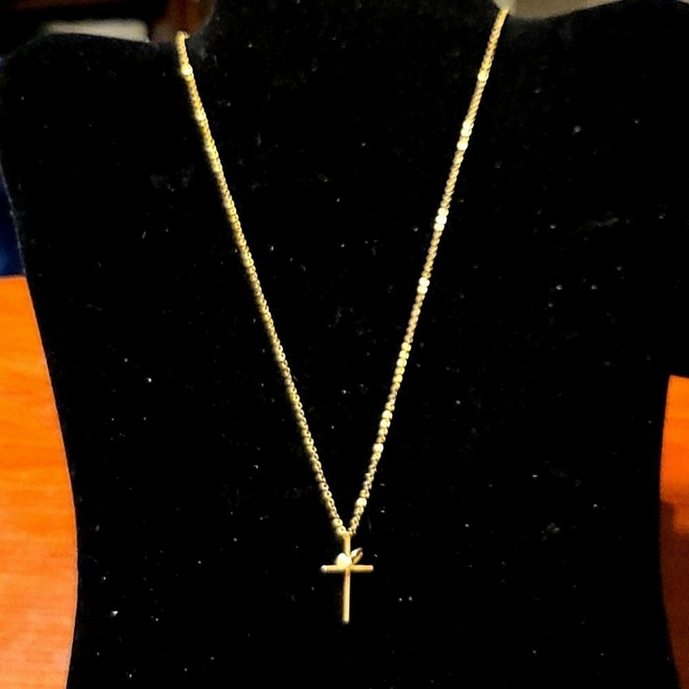 12K GF Heart & Cross Necklace